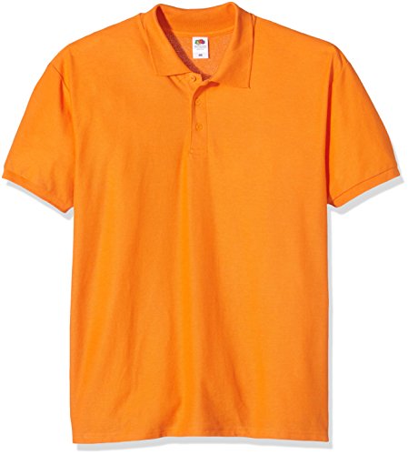 Fruit of the Loom Herren Poloshirt Raglan Sleeve, Orange - Orange, 3XL von Fruit of the Loom