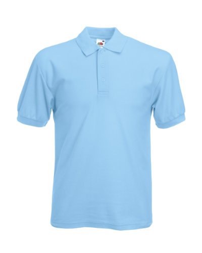 Fruit of the Loom Herren Poloshirt SS033M, Blau-Blue (Sky Blue), S von Fruit of the Loom
