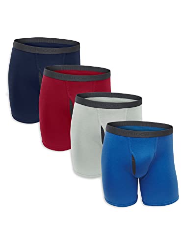 Fruit of the Loom Herren Premium Tag-Free Cotton Underwear (Regular & Big Man) Retroshorts, Boxershorts – 4er-Pack – Sortiert, Medium von Fruit of the Loom