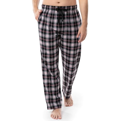 Fruit of the Loom Herren Garngefärbte gewebtem Flanell Pyjamahose, Black Plaid, XXXL von Fruit of the Loom