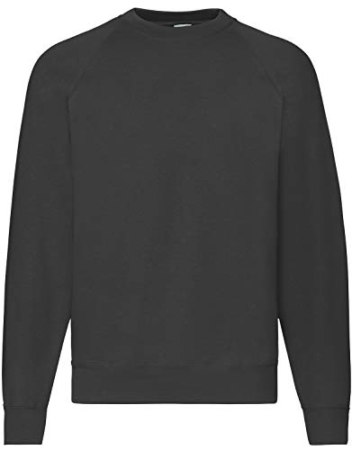 Fruit of the Loom Herren Pullover, Raglan, klassisch, langarm Gr. M, Schwarz von Fruit of the Loom