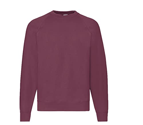 Fruit of the Loom Raglan Sweatshirt für Herren, matt, Burgunderrot, M von Fruit of the Loom