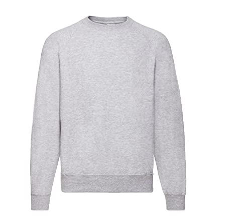 Fruit of the Loom Raglan Sweatshirt für Herren, matt, Grau, XXL von Fruit of the Loom