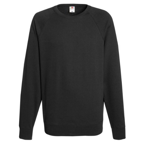 Fruit of the Loom Herren Raglan-Sweatshirt Pullover, Schwarz, XL von Fruit of the Loom