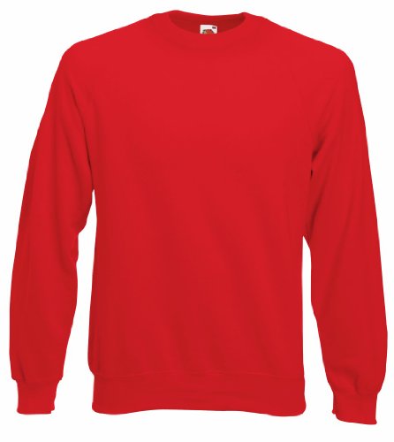 Fruit of the Loom Herren Raglan Sweatshirt, matt, Rot (Red), XL von Fruit of the Loom