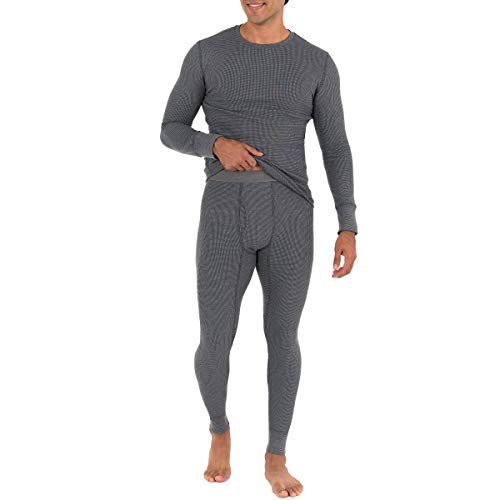 Fruit of the Loom Herren Recycled Waffle Thermal Underwear Set (Top and Bottom) Pyjamaset, Greystone Heather, XX-Large von Fruit of the Loom