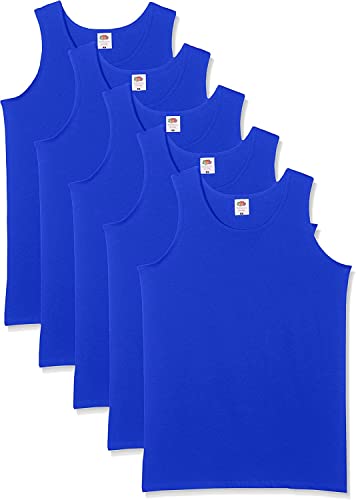 Fruit of the Loom Herren Regular Fit Unterhemd 5-Pack Athletic Mens, Blau (Royal), Small von Fruit of the Loom