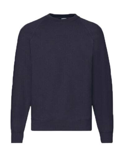 Fruit of the Loom Raglan Sweatshirt für Herren, matt, Blau (Deep Nave), XXL von Fruit of the Loom
