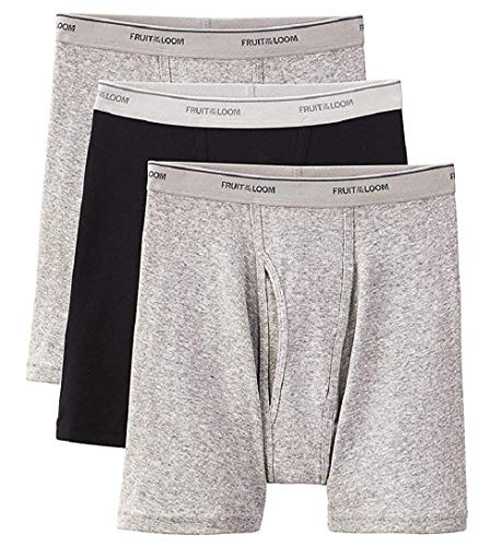 Fruit of the Loom Herren Schwarz/Grau Boxer Slip 3er Pack Gr. Large, schwarz / grau von Fruit of the Loom