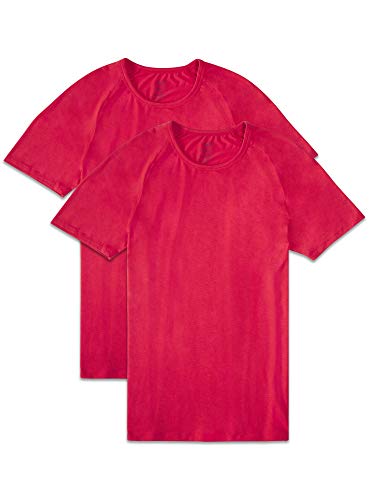 Fruit of the Loom Herren Short Sleeve Everlight Raglan (2 Pack) T-Shirt, 2er-Pack – Rot, X-Groß von Fruit of the Loom