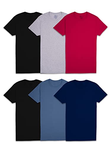 Fruit of the Loom Herren Stay Tucked Crew T-Shirt, Normal – 6er-Pack – Farben können variieren, L von Fruit of the Loom