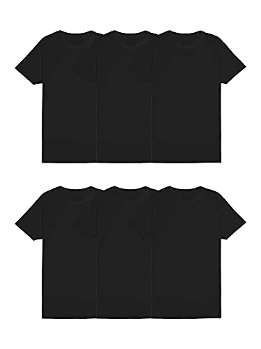 Fruit of the Loom Herren Stay Tucked Crew T-Shirt, Regular – 6 Stück, schwarz, XL von Fruit of the Loom