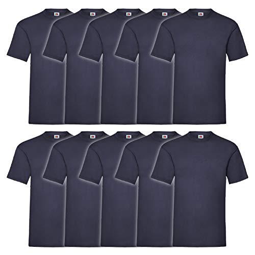 Fruit of the Loom Herren Super Premium Short Sleeve T-Shirt (10er Pack), Farbe:Navy, Größe:3XL von Fruit of the Loom