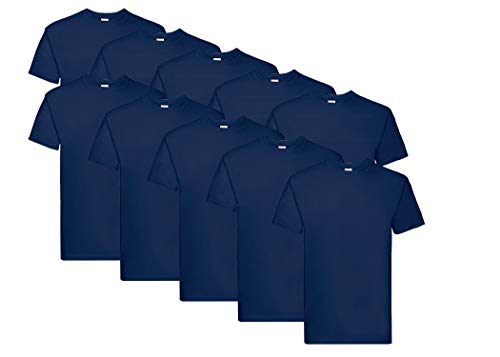 Fruit of the Loom Herren Super Premium Short Sleeve T-Shirt (10er Pack), Farbe:Navy, Größe:4XL von Fruit of the Loom