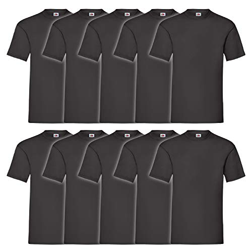 Fruit of the Loom Herren Super Premium Short Sleeve T-Shirt (10er Pack), Farbe:schwarz, Größe:4XL von Fruit of the Loom
