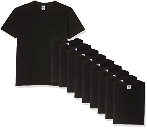 Fruit of the Loom Herren Super Premium Short Sleeve T-Shirt (10er Pack), Farbe:schwarz, Größe:5XL von Fruit of the Loom