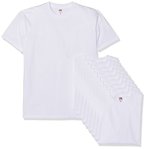 Fruit of the Loom Herren Super Premium Short Sleeve T-Shirt (10er Pack), Farbe:weiß, Größe:3XL von Fruit of the Loom