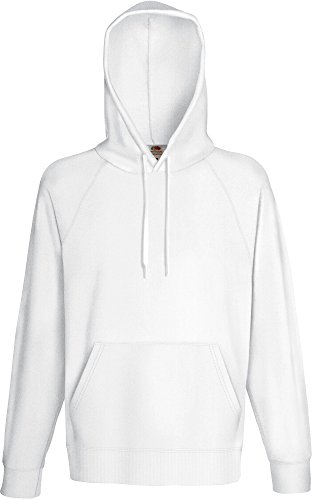 Fruit of the loom Herren Sweatshirt Lightweight Hooded Sweat,Weiß (White 000),X-Large von Fruit of the Loom