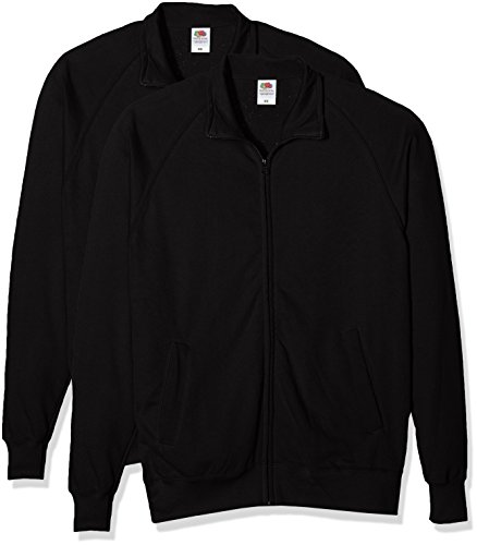 Fruit of the Loom Herren Sweatshirt Lightweight Sweat Jacket, Schwarz (Black 101), Large von Fruit of the Loom