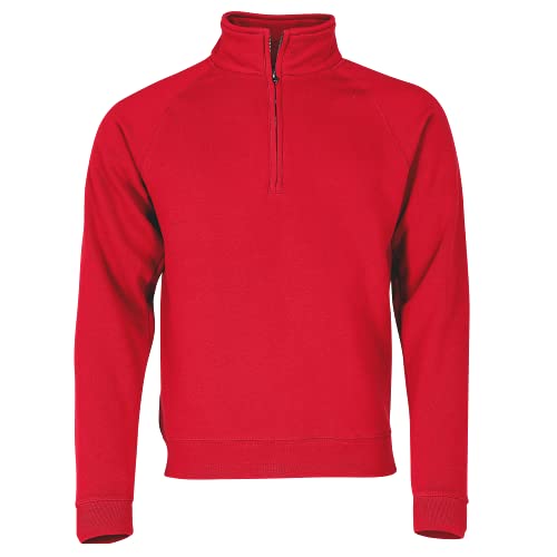 Fruit of the loom Herren Zip Neck Raglansweat Sweatshirt, Rot (Red 400), Large von Fruit of the Loom