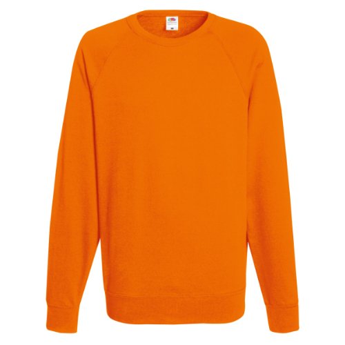 Fruit of the Loom Herren-Sweatshirt mit Raglanärmeln und Rundhalsausschnitt, Orange, XXL von Fruit of the Loom