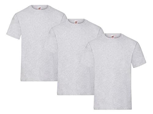 Fruit of the Loom Herren T-Shirt, 3er Pack, Gr. 3XL, 3X Grau & 1 HL Kauf Notizblock von Fruit of the Loom