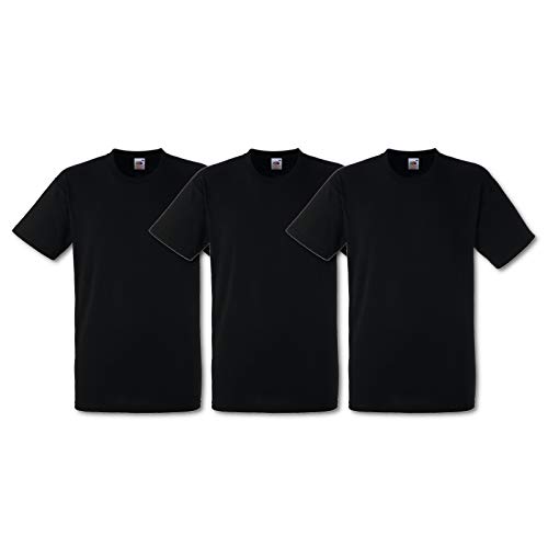 Fruit of the Loom Herren T-Shirt, 3er Pack, Gr. XX-Large, Schwarz von Fruit of the Loom