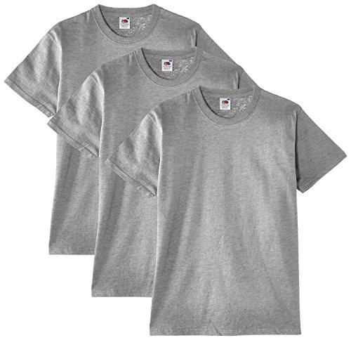 Fruit of the Loom Herren T-Shirt, Einfarbig Gr. L, Grau - Erika-Grau von Fruit of the Loom