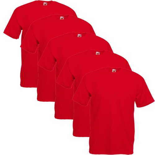 Fruit of the Loom Herren T-Shirt (10er Pack), Größe:3XL, Farbe:Rot - Rot von Fruit of the Loom