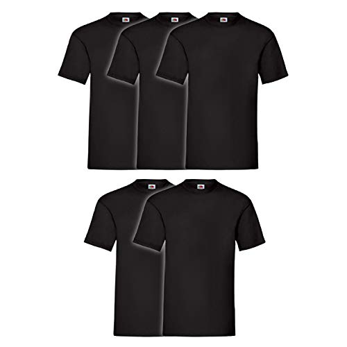 Fruit of the Loom Herren T-Shirt (5er Pack), Farbe:5X deep Black, Größe:L von Fruit of the Loom