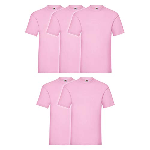 Fruit of the Loom Valueweight Herren-T-Shirt, kurzärmelig, 5 Stück, Rose, XXL von Fruit of the Loom