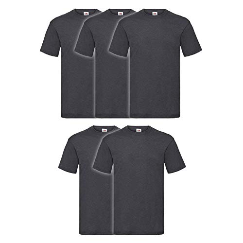 Fruit of the Loom Herren T-Shirt (5er Pack), Farbe:dunkelgrau meliert, Größe:L von Fruit of the Loom