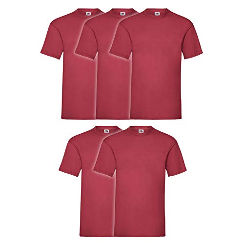 Fruit of the Loom Herren T-Shirt (5er Pack), Farbe:dunkelrot, Größe:XL von Fruit of the Loom