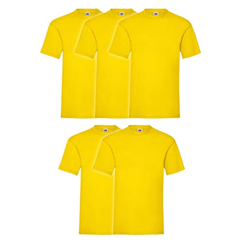 Fruit of the Loom Herren T-Shirt (5er Pack), Farbe:gelb, Größe:XL von Fruit of the Loom