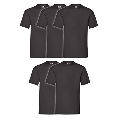 Fruit of the Loom Herren T-Shirt (5er Pack), Farbe:schwarz, Größe:4XL von Fruit of the Loom