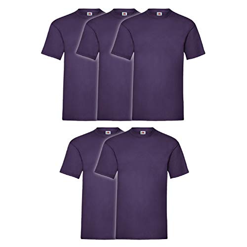 Fruit of the Loom Herren T-Shirt (5er Pack), Farbe:violett, Größe:3XL von Fruit of the Loom