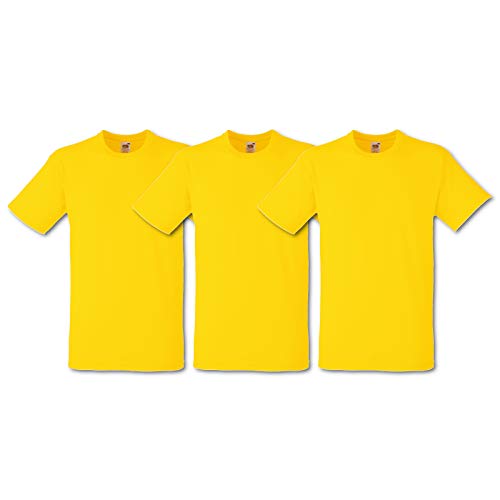 Fruit of the Loom Herren T-Shirt 3er Pack, Gr. X-Large, Gelb von Fruit of the Loom