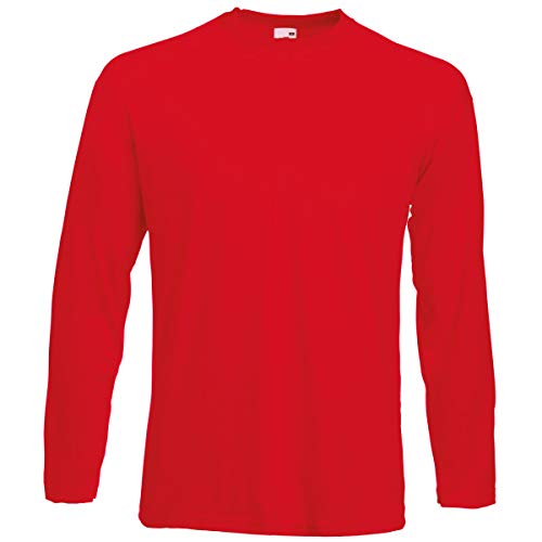 Fruit of the Loom Herren Valueweight Long Sleeve Sporttop, rot, M von Fruit of the Loom