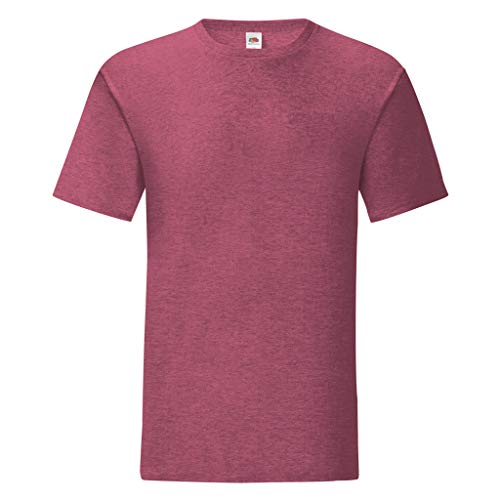 Fruit of the Loom Herren T-Shirt Iconic (S) (Burgunderrot meliert) von Fruit of the Loom