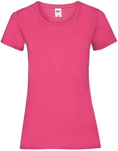 Fruit Of The Loom Damen T-Shirt SS079M, , Gr. Large, Rosa (Fuchsia) von Fruit of the Loom