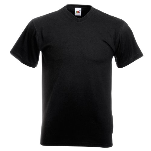 Fruit of the Loom Herren T-Shirt Valueweight V-Neck T 61-066-0 Black XXL von Fruit of the Loom