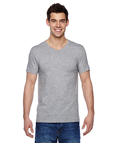 Fruit of the Loom Herren T-Shirt Valueweight V-Neck T 61-066-0 Heather Grey XL von Fruit of the Loom