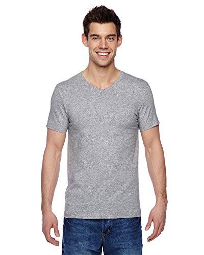 Fruit of the Loom Herren T-Shirt Valueweight V-Neck T 61-066-0 Heather Grey XXL von Fruit of the Loom