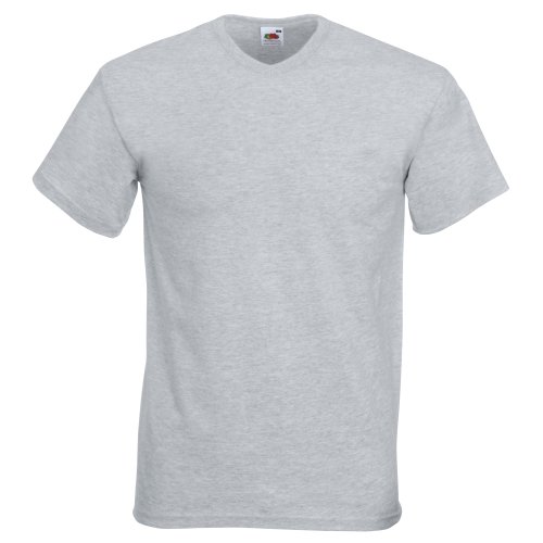 Fruit of the Loom Herren T-Shirt Valueweight V-Neck T 61-066-0 Heather Grey XXL von Fruit of the Loom