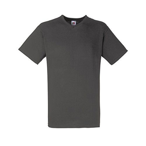 Fruit of the Loom Herren T-Shirt Valueweight V-Neck T 61-066-0 Light Graphite M von Fruit of the Loom