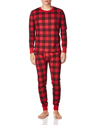 Fruit of the Loom Herren Thermo-Waffelschlaf (Oben und unten) Baselayer-Set, Buffalo Plaid, X-Large von Fruit of the Loom