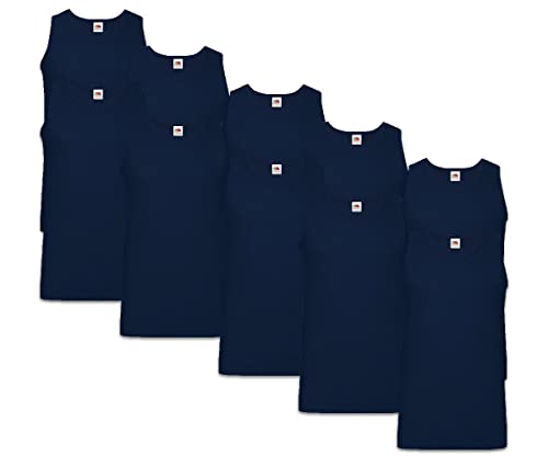 Fruit of the Loom Herren Unterhemd (10er Pack), Deep Navy + 1 HL Kauf Notizblock, XXL von Fruit of the Loom