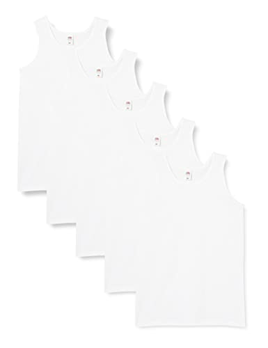 Fruit of the Loom Herren Regular Fit Unterhemd 5-Pack Athletic Mens, Weiß (White), Small von Fruit of the Loom