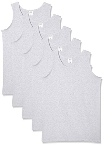 Fruit of the Loom Herren Leichtgewichtig Weste, grau meliert, XXL (5er Pack) von Fruit of the Loom