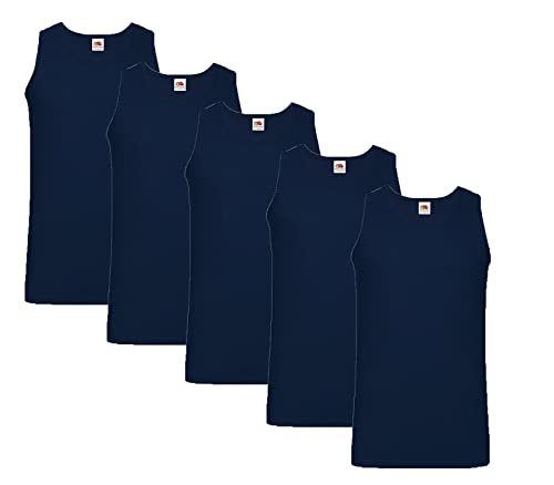 Fruit of the Loom Herren Unterhemd M L XL XXL 3XL 4XL auch Farbsets (5erPack), 5X DeepNavy + 1 HL Kauf Notizblock XL von Fruit of the Loom